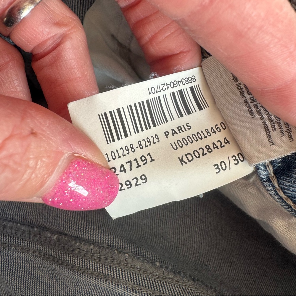 Mavi High Rise Straight Leg Jeans Raw Hem Organic Cotton Stretch 30 x 30 $128 - Picture 9 of 13